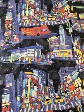 NYC Times Square Fabric 35x21 Cityscape Quilting